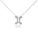 Sterling Silver & CZ Gemini Zodiac Pendant